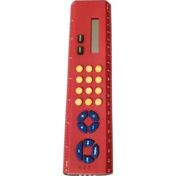 pravítka Pravítko 20 cm s vestavěnou kalkulačkou, červené
