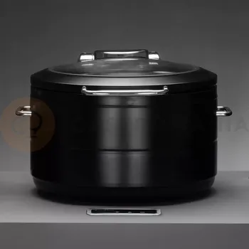 Servírovací stolek Indukční ohřívač kulatý se skleněným víkem, 9 l | FINE DINE, De Luxe Black