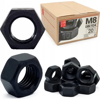 Matice Matice M8, třída 10.9, černá, DIN 934, 20 ks