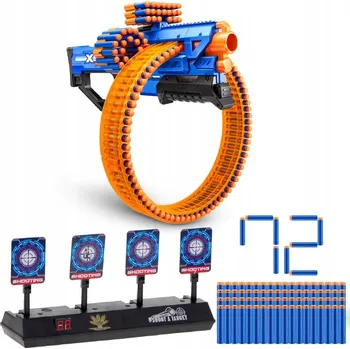 Dětská zbraň PISTOLE X-SHOT INSANITY MAD MEGA BARREL + ELEKTRONICKÝ TERČ SE 4 CÍLI