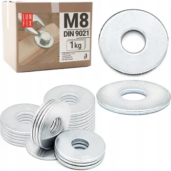 Matice Podložka Lun Fix pozinkovaná M8 DIN 9021 stříbrná 165 ks