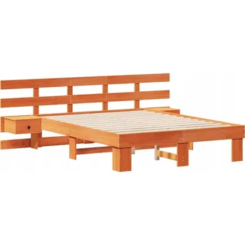 Postel Rámeček postele Hnědý 135 x 190 cm Masivní borovicové dřevo