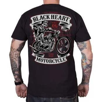 Pánské tričko Tričko Black Heart Skeleton Chopper černé 3XL