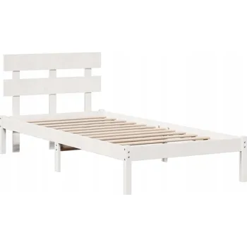 Postel Rámeček postele s opěrkou hlavy Bílý 100 x 200 cm Masivní borovicové dřevo