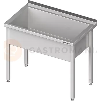 Nerezový dřez Stůl svařovaný s jednokomorovou vanou 600x600x850 mm, 300 mm | STALGAST, 611466