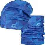 Flísová čepice a nákrčník Dráče - Yetti 61, modrá, trojůhelníky Barva: Modrá, Velikost: 54-56