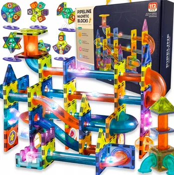 ostatní stavebnice Stavebnice Avante – sada 110 dílků, svítící kuličková dráha 3+