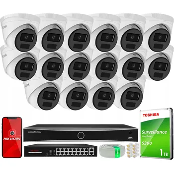 Bezpečnostní kamera IP kamerový systém pro 16 venkovních kamer 4MPx IPCAM-T4-P + Záznamové zařízení Hikvision