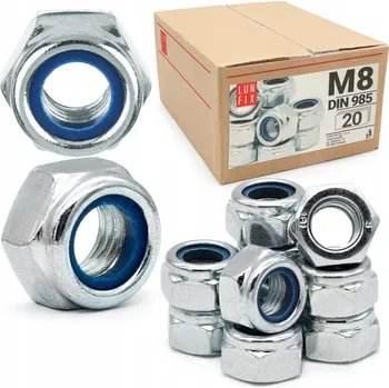 Matice Samojistná matice M8 pozink DIN 985 20 KS