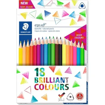 Kresba PASTELKY TROJÚHELNÍKOVÉ 12+6 BAREV NEON ERGOSOFT GDD STAEDTLER
