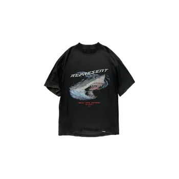 Pánské tričko Represent Only The Strong Survive Shark T-Shirt Vintage Black Velikost: L