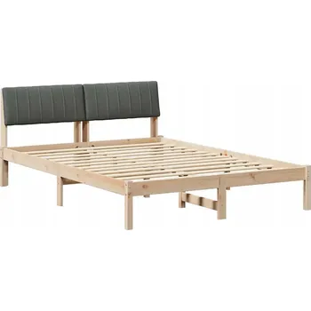 Postel Rám postele s čelo hnědá a tmavě šedá 135 x 190 cm