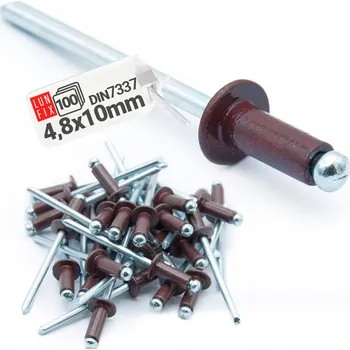 Nýt Trhací nýty hnědé 4,8 x 10 mm hliníkovo-ocelové DIN 7337 RAL 8017 100 ks