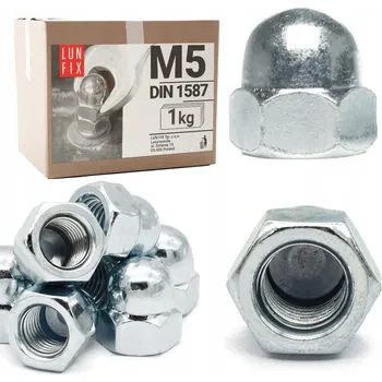 Matice MATICE M5 POZINK KLOBUKOVÉ DIN1587 1kg - cca 480ks