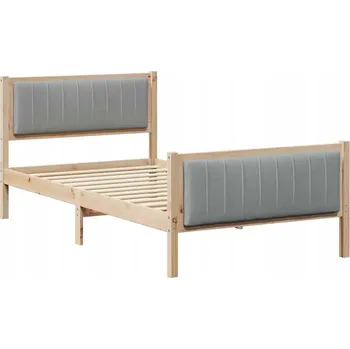 Postel Rám postele s čelem, hnědá a světle šedá, 100 x 200 cm