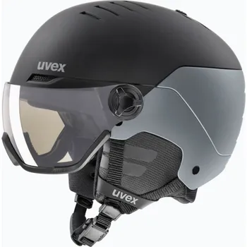 Cyklistická přilba Přilba UVEX WANTED VISOR PRO V Black-Silver Matt, 54-58 cm