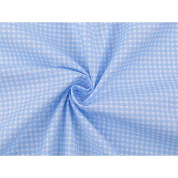 Bavlněná látka / plátno mini káro, střední, 9 (18) modrá světlá