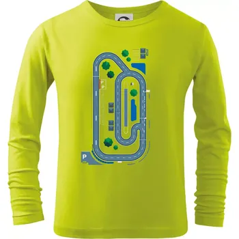 Chlapecké oblečení Závodní dráha - Rodiče - Triko dětské Long Sleeve - 158 cm/12 let ( Limetková )