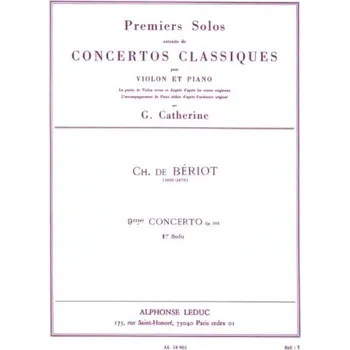 Charles Auguste de Bériot: First Solos extracted from the Classic Concertos (noty na housle, klavír)