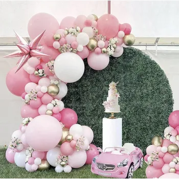 Balónek Sada balónků pro girlandu zlato-růžová 135 ks