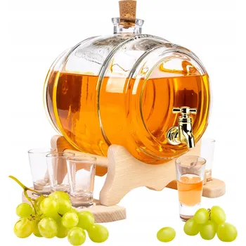 Skleněný soudek s panáky SuperButelki BECZKA_4000_K_1x 4 l