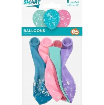 Balónek BALÓNKY PODMOŘSKÝ SVĚT MOŘSKÁ PANNA MUŠLE 5ks 30 cm