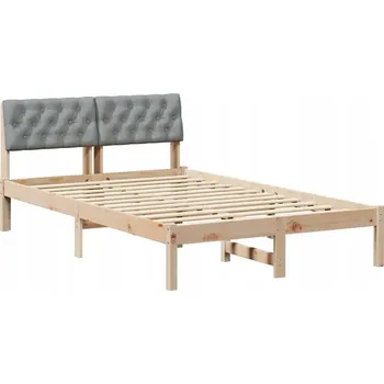 Postel Rám postele s čelem, hnědý a světle šedý, 120 x 200 cm