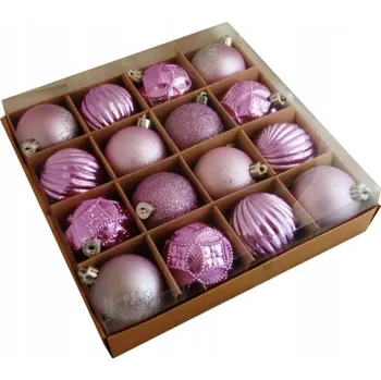 Vánoční dekorace Vánoční Baňky fialové 6 Ks 6 cm Kostka 16 ks