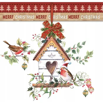 Papírový ubrousek Papírové Ubrousky Vánoční Krmítko pro ptáky 33x33cm 20 ks