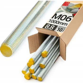 Závitová tyč Závitová tyč M6, šroubová tyč 1m, pozinkovaná, třída 8.8 DIN 976 10 Ks.
