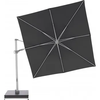 Slunečník Knirps KNIRPS 320 x 320 cm - luxusní výkyvný zahradní slunečník s boční tyčí : Barva slunečníku - Tmavě šedá