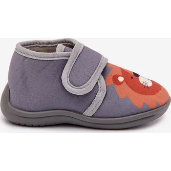 Dámská obuv Dětské pantofle na suchý zip šedé Katline 25