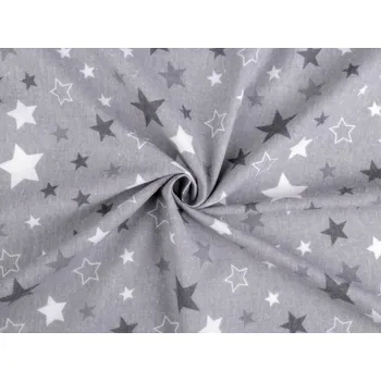 Bavlněný flanel hvězdy, střední, 2 (366) šedá