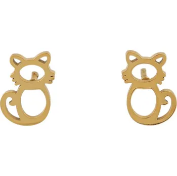 Náramek Náušnice z nerezové oceli kočka, malé, 2 zlatá
