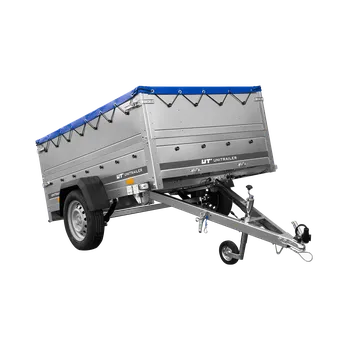 Auto-moto Lehký přívěs na pružinách 200x125 UNITRAILER GARDEN 201/R KIPP s bočnicemi BIS, rámem H-0 a modrou plachtou