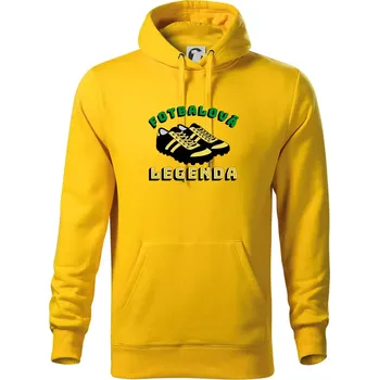 Pánská mikina Fotbalová legenda kopačky - Mikina pánská Cape s kapucí - 4XL ( Žlutá )