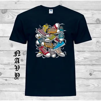 Pánské tričko panske-levne-bavlnene-tricko-digi-potisk-vtipne-tenisky Barva: Navy - tmavě modrá, velikost: XXL