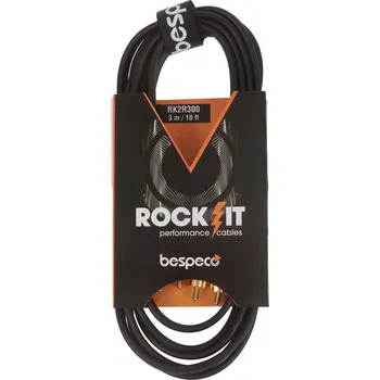 Audio kabel Bespeco ROCKIT Interlink Cable 2x RCA - 2x RCA 3 m + prodloužená záruka 3 roky