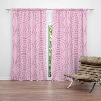 Závěs Sablio Závěs Růžové spirály: 2ks 140x250cm