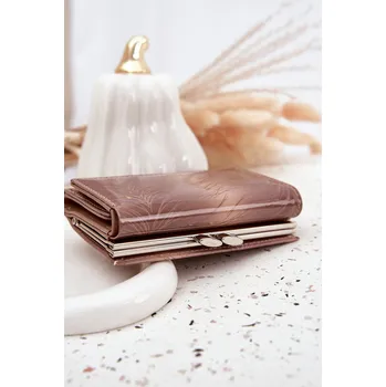 Lakovaný dámský peněženka s drobinky béžová Cermina univerzální