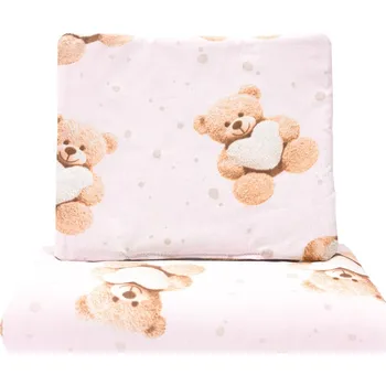 Oboustranný Set z Velvet do kočárku New Baby Love Teddy Bear pink