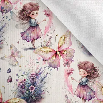 Zbytek - Látka matná na plavky, fitness oblečení lesní víla