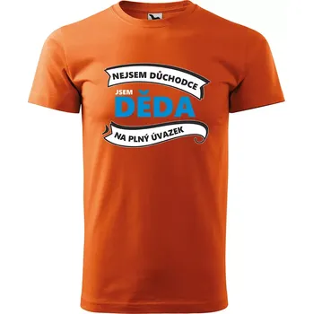 Pánské tričko Sablio Tričko s potiskem Nejsem důchodce, jsem děda - oranžové S