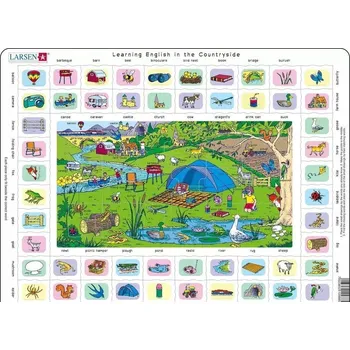 Puzzle Puzzle Larsen 1 dílek Rámkové puzzle maxi Učíme se anglicky na venkově 70 dílků