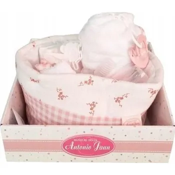 Doplněk pro panenku Košík s příslušenstvím pro panenku s květinami Antonio Juan 92325
