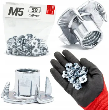 Matice MATICE KLOBUČKOVÉ S DRÁPKY POZINK M5x8 balení 50 Ks pro dřevo