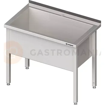 Nerezový dřez Stůl svařovaný s jednokomorovou vanou 1000x600x850 mm, 400 mm | STALGAST, 611706