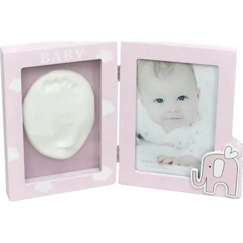 Obraz RÁMEČEK s HLÍNOU dvojitý otisk ručičky + fotografie