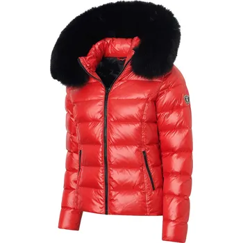 Dámská bunda ROCKANDBLUE ICE FX 60 cm – Luxusní péřová bunda s liščí kožešinou červená 46