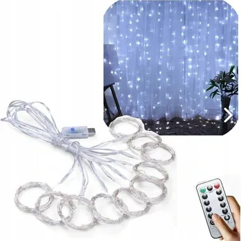 Vánoční dekorace SVĚTELNÝ ZÁVĚS LED 3x3m GIRLANDA NA OKNO VÁNOČNÍ SVĚTÝLKA NA STROMEČEK 300